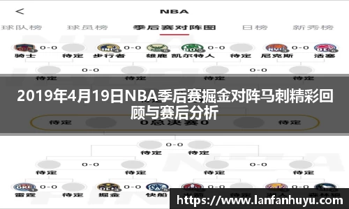 2019年4月19日NBA季后赛掘金对阵马刺精彩回顾与赛后分析